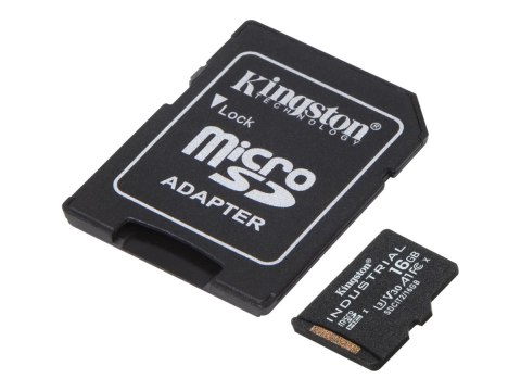 Kingston Industrial - Karta pamięci flash (adapter microSDHC na SD w zestawie) - 16 GB - A1 / Video Class V30 / UHS-I U3 / Class
