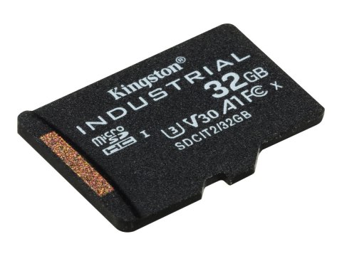 Kingston Industrial - Karta pamięci flash (adapter microSDHC na SD w zestawie) - 32 GB - A1 / Video Class V30 / UHS-I U3 / Class