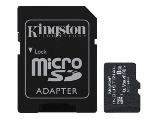 Kingston Industrial - Karta pamięci flash (adapter microSDHC na SD w zestawie) - 8 GB - A1 / Video Class V30 / UHS-I U3 / Class1