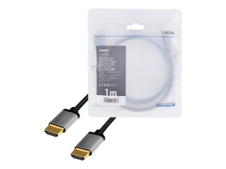 LogiLink - Duża szybkość - kabel HDMI z Ethernet - HDMI męski do HDMI męski - 1 m - potrójnie ekranowany - czarny - obsługa 4K 6