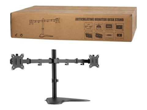 LogiLink - Stojak - ramię regulowane - dla 2 wyświetlacze LCD - czarny - rozmiar ekranu: 17"-32" - biurku