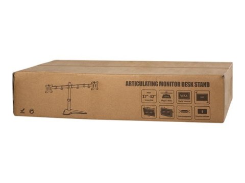 LogiLink - Stojak - ramię regulowane - dla 2 wyświetlacze LCD - czarny - rozmiar ekranu: 17"-32" - biurku