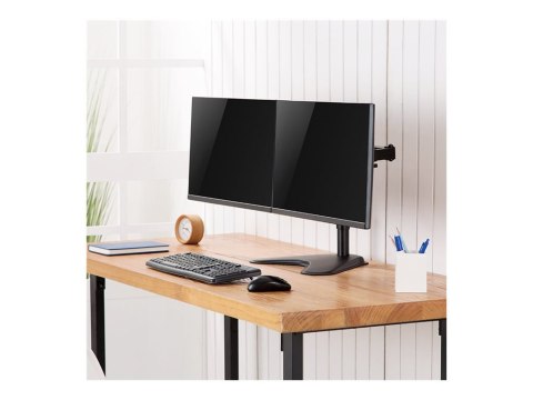 LogiLink - Stojak - ramię regulowane - dla 2 wyświetlacze LCD - czarny - rozmiar ekranu: 17"-32" - biurku