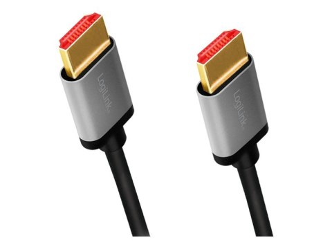 LogiLink - Ultra High Speed - kabel HDMI z Ethernet - HDMI męski do HDMI męski - 2 m - potrójnie ekranowany - szary, czarny - ob