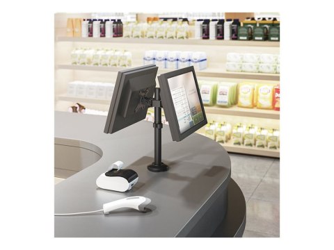 LogiLink - Zestaw do montażu - pełny zakres ruchu - dla 2 wyświetlacze LCD / zakrzywiony wyświetlacz LCD - plastik, stal - czarn