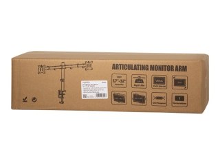 LogiLink - Zestaw do montażu - ramię regulowane - dla 2 wyświetlacze LCD - czarny - rozmiar ekranu: 17"-32" - montaż na biurku