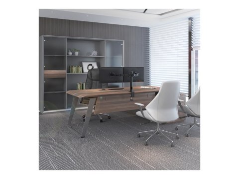 LogiLink - Zestaw do montażu - ramię regulowane - dla 2 wyświetlacze LCD - stal - czarny - rozmiar ekranu: 17"-32" - montaż na z
