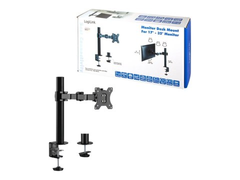 LogiLink - Zestaw do montażu - ramię regulowane - dla wyświetlacz LCD - stal - czarny - rozmiar ekranu: 17"-32" - montaż na biur