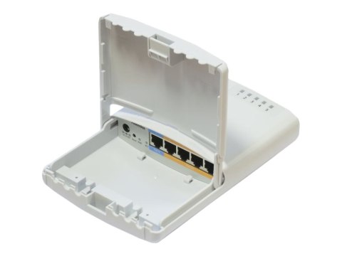 MikroTik RouterBOARD PowerBox - Router przełącznik 4-portowy - montowany na szynie DIN, montowany na słupku