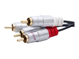 Qoltec - Kabel audio - RCA x 2 męski do RCA x 2 męski - 2 m - czarny