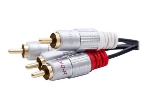 Qoltec - Kabel audio - RCA x 2 męski do RCA x 2 męski - 2 m - czarny