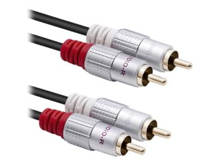 Qoltec - Kabel audio - RCA x 2 męski do RCA x 2 męski - 3 m - czarny