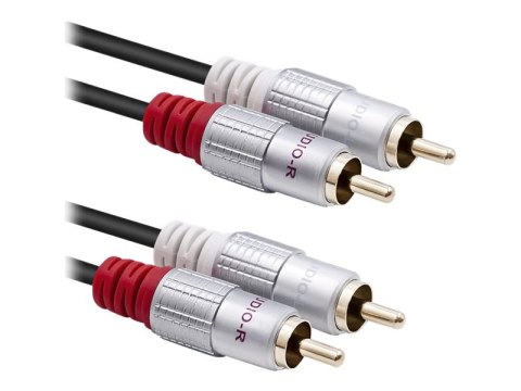 Qoltec - Kabel audio - RCA x 2 męski do RCA x 2 męski - 3 m - czarny