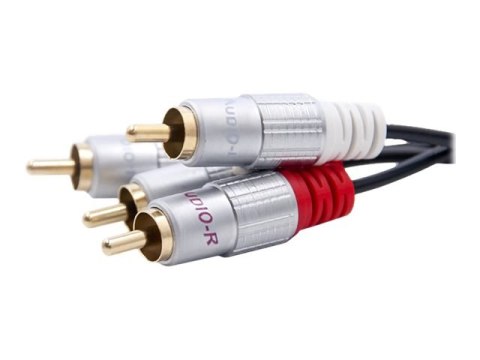 Qoltec - Kabel audio - RCA x 2 męski do RCA x 2 męski - 3 m - czarny