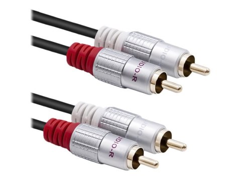 Qoltec - Kabel audio - RCA x 2 męski do RCA x 2 męski - 3 m - czarny