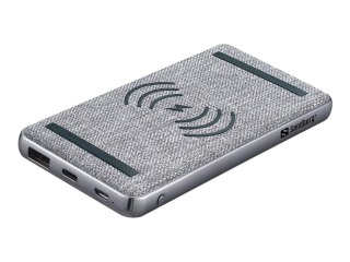 Sandberg - Bezprzewodowy powerbank - Li-pol - 10000 mAh - 37 Wh - 3 A - PD, QC 3.0 - 2 złącza wychodzące (USB-C, USB) - przewodo