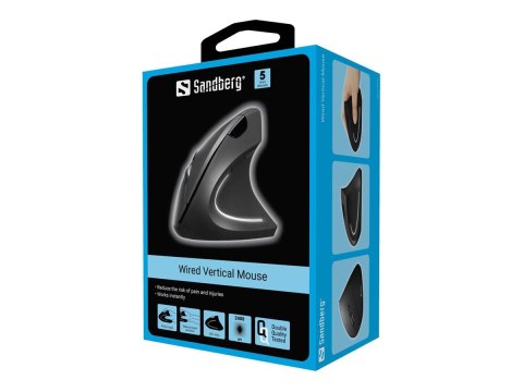 Sandberg Pro - Mysz pionowa - ergonomiczna - optyczna - 6 przyciski - przewodowa - USB - pudełko
