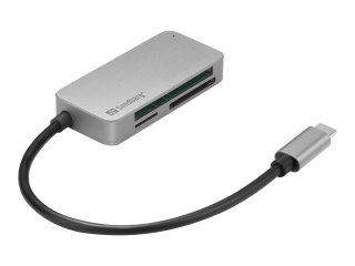 Sandberg USB-C Multi Card Reader Pro - Czytnik kart (CF, microSD, MMC, SD, SDHC, Karta Pamięci SDXC, karta pamięci TransFlash) -