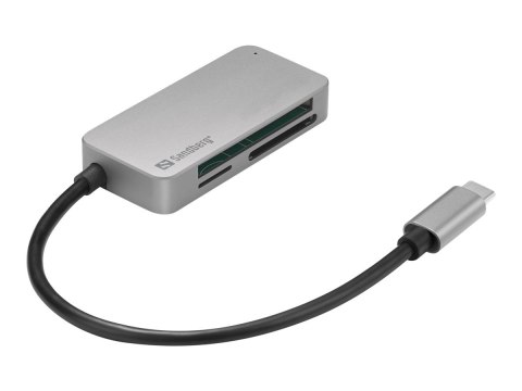 Sandberg USB-C Multi Card Reader Pro - Czytnik kart (CF, microSD, MMC, SD, SDHC, Karta Pamięci SDXC, karta pamięci TransFlash) -