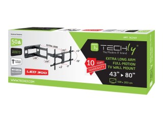 TECHly LED 300 - Zestaw do montażu (mocowanie ściennny) - ramię regulowane o pełnym zakresie ruchu - dla TV LCD / zakrzywiony TV