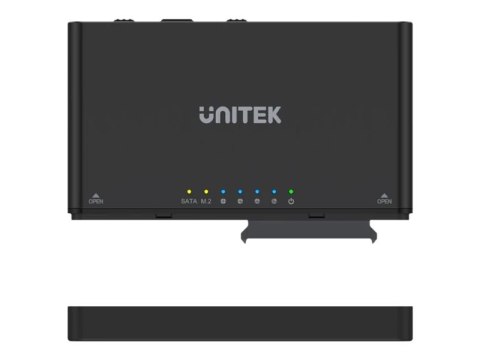 Unitek SolidForce+ - Obudowa pamięci - M.2, 2,5" / 3,5" współdz. - SATA 6Gb/s / PCIe 3.0 x2 (NVMe) - USB 3.2 (Gen 2) - czarny