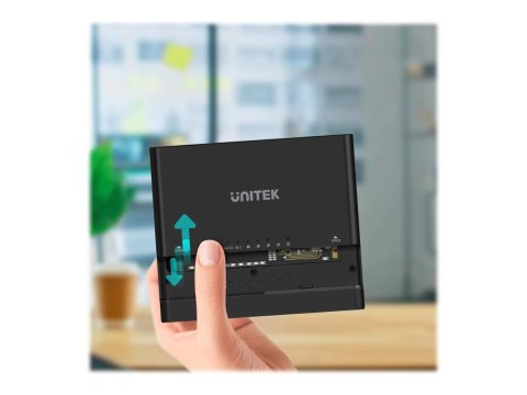 Unitek SolidForce+ - Obudowa pamięci - M.2, 2,5" / 3,5" współdz. - SATA 6Gb/s / PCIe 3.0 x2 (NVMe) - USB 3.2 (Gen 2) - czarny