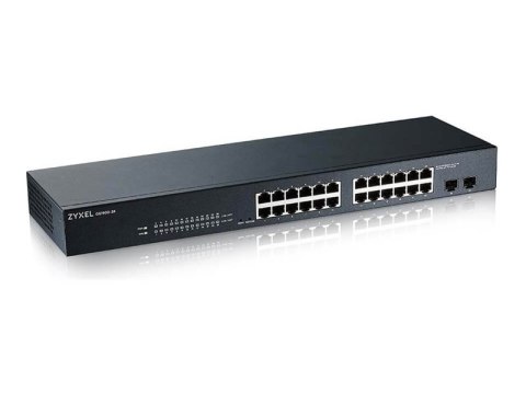 Zyxel GS1900-24 - Przełącznik - smart - 24 x 10/100/1000 + 2 x Gigabit SFP (uplink) - stacjonarny, montowany w szafie rack