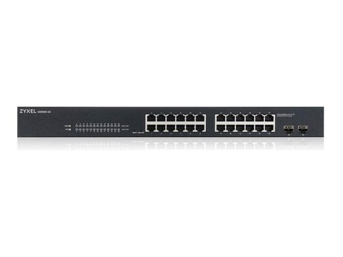 Zyxel GS1900-24 - Przełącznik - smart - 24 x 10/100/1000 + 2 x Gigabit SFP (uplink) - stacjonarny, montowany w szafie rack