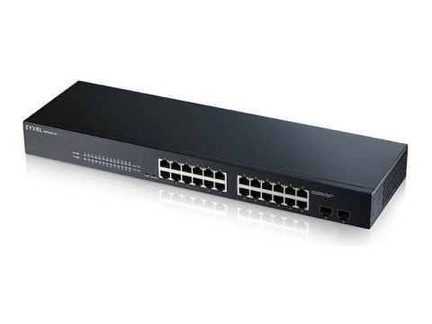 Zyxel GS1900-24 - Przełącznik - smart - 24 x 10/100/1000 + 2 x Gigabit SFP (uplink) - stacjonarny, montowany w szafie rack