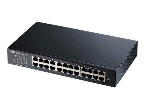 Zyxel GS1900 Series GS1900-24E - Przełącznik - smart - 24 x 10/100/1000 - montowany w szafie rack, montowany na ścianie - dla US
