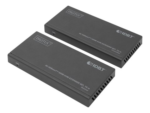 DIGITUS DS-55512 - Nadajnik i odbiornik - przedłużacz obrazu/dźwięku/podczerwieni/USB - HDMI, HDBaseT - ponad CAT 5e/6/6a/7/8 - 