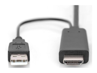DIGITUS - Kabel przejściowy - DisplayPort 20-pin męski do HDMI, USB (tylko zasilanie) męski - 2 m - obsługa 4K 30 Hz