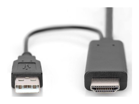 DIGITUS - Kabel przejściowy - DisplayPort 20-pin męski do HDMI, USB (tylko zasilanie) męski - 2 m - obsługa 4K 30 Hz