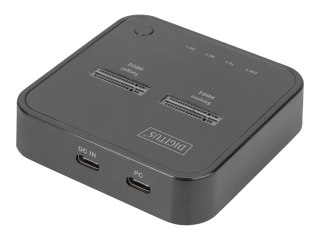 DIGITUS - Stacja dokująca SSD -zatoki: 2 - M.2 - M.2 NVMe Card - USB-C 3.2 (Gen 2) - czarny