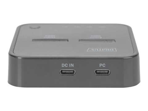 DIGITUS - Stacja dokująca SSD -zatoki: 2 - M.2 - M.2 NVMe Card - USB-C 3.2 (Gen 2) - czarny