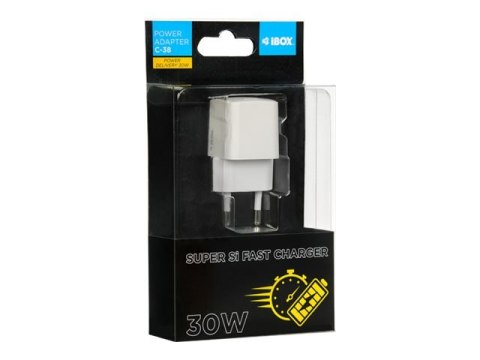 IBOX C-38W - Zasilacz - 30 wat - 3 A - PD 3.0, QC 3.0, QC 4.0 (USB-C)