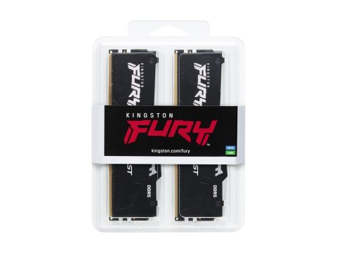 Kingston FURY Beast RGB - DDR5 - zestaw - 16 GB: 2 x 8 GB - DIMM 288-pin - 5600 MT/s / PC5-44800 - CL40 - 1.25 V - niebuforowana