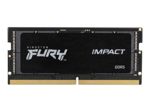 Kingston FURY Impact - DDR5 - moduł - 16 GB - SO-DIMM 262-pin - 4800 MHz / PC5-38400 - CL38 - 1.1 V - niebuforowana - on-die ECC