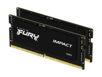 Kingston FURY Impact - DDR5 - zestaw - 32 GB: 2 x 16 GB - SO-DIMM 262-pin - 4800 MHz / PC5-38400 - CL38 - 1.1 V - niebuforowana 