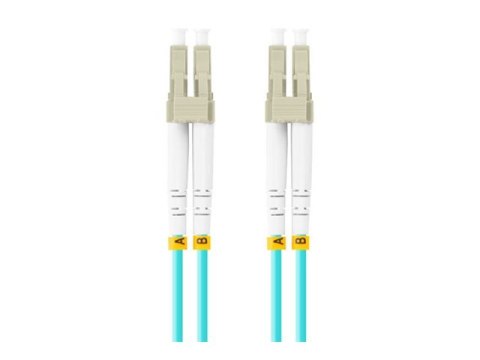 Lanberg - Kabel krosowy - LC/UPC (M) do LC/UPC (M) - 5 m - 3 mm - światłowód - dupleks - 50 / 125 mikronów - OM3 - bezhalogenowe