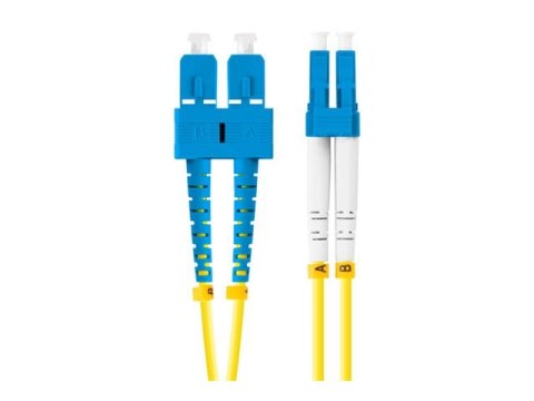 Lanberg - Kabel krosowy - SC/UPC (M) do LC/UPC (M) - 1 m - 3 mm - światłowód - dupleks - 9 / 125 mikronów - G.657.A1 - bezhaloge