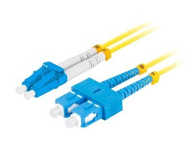 Lanberg - Kabel krosowy - SC/UPC (M) do LC/UPC (M) - 1 m - 3 mm - światłowód - dupleks - 9 / 125 mikronów - G.657.A1 - bezhaloge