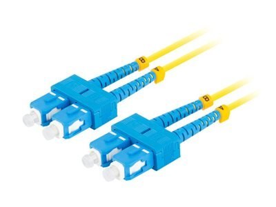 Lanberg - Kabel krosowy - SC/UPC (M) do SC/UPC (M) - 2 m - 3 mm - światłowód - dupleks - 9 / 125 mikronów - G.657.A1 - bezhaloge