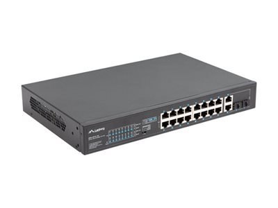 Lanberg RSFE-16P-2C-150 - Przełącznik - niezarządzalny - 16 x 10/100 (PoE+) + 2 x combo Gigabit SFP/RJ-45 (uplink) - montowany w