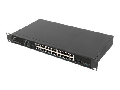 Lanberg RSFE-24P-2C-360 - Przełącznik - niezarządzalny - 24 x 10/100 (PoE+) + 2 x Gigabit SFP (uplink) + 2 x 1000Base-LX/SX - mo