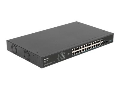 Lanberg RSFE-24P-2C-360 - Przełącznik - niezarządzalny - 24 x 10/100 (PoE+) + 2 x Gigabit SFP (uplink) + 2 x 1000Base-LX/SX - mo