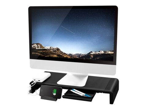 LogiLink Ergonomic riser - Stojak - dla wyświetlacz LCD/notebook/tablet - metal, plastik - czarny - biurku