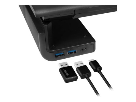 LogiLink Ergonomic riser - Stojak - dla wyświetlacz LCD/notebook/tablet - metal, plastik - czarny - biurku