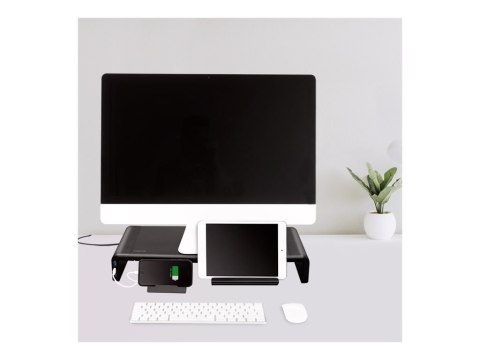 LogiLink Ergonomic riser - Stojak - dla wyświetlacz LCD/notebook/tablet - metal, plastik - czarny - biurku