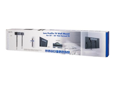 LogiLink - Zestaw do montażu (płytka naścienna, 2 wsporniki montażowe) - niski profil - dla TV LCD / zakrzywiony TV LCD - plasti